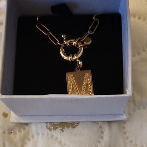 Gold Monogram Pendant Necklace